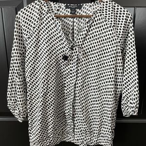 Nine West Polka Dot Blouse Size Medium